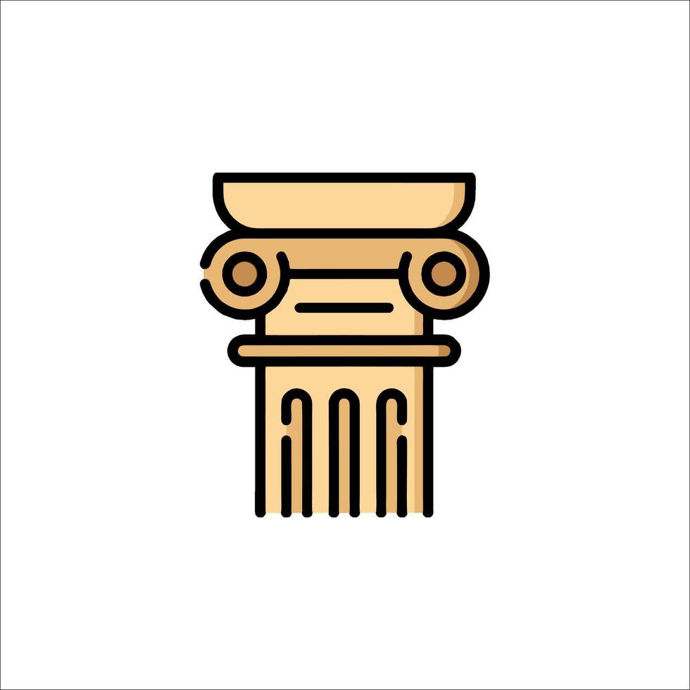 Ancient greek column icon vector