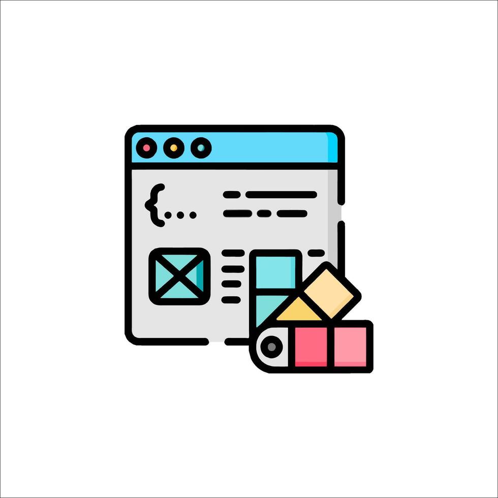 A web page with a box and a box icon vector