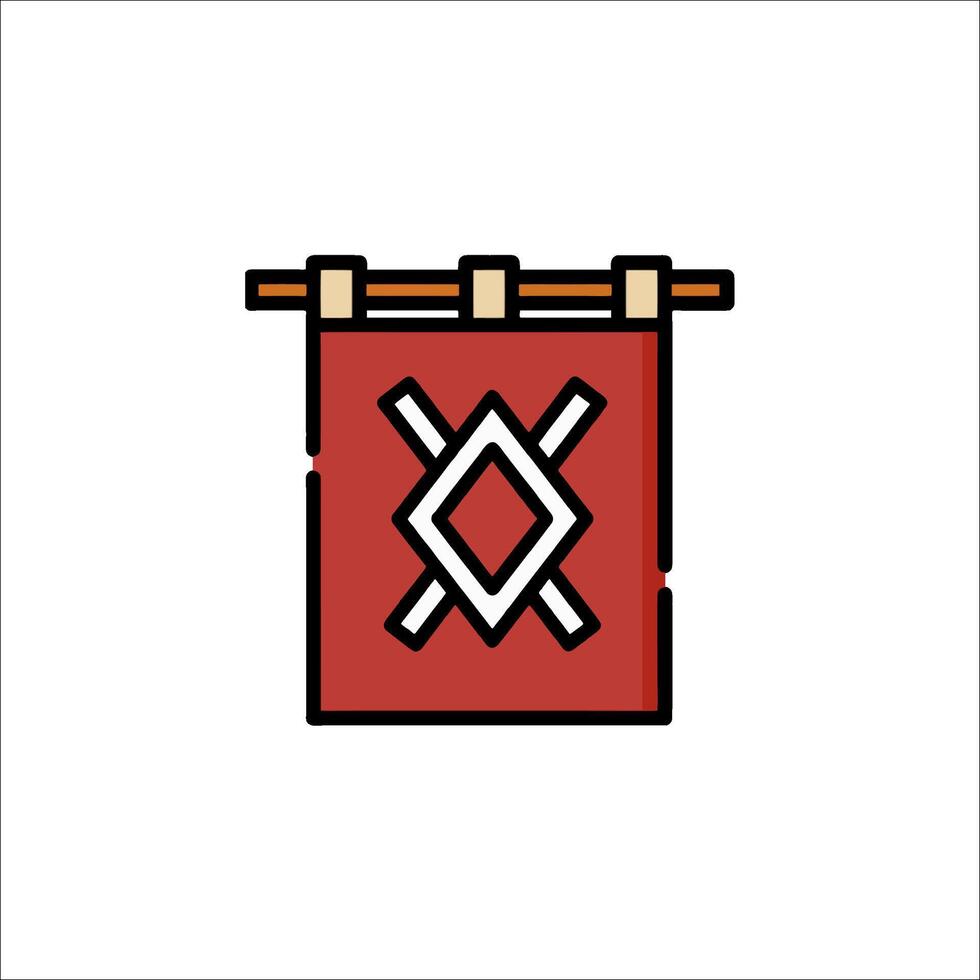 A red banner with a cross on it vector