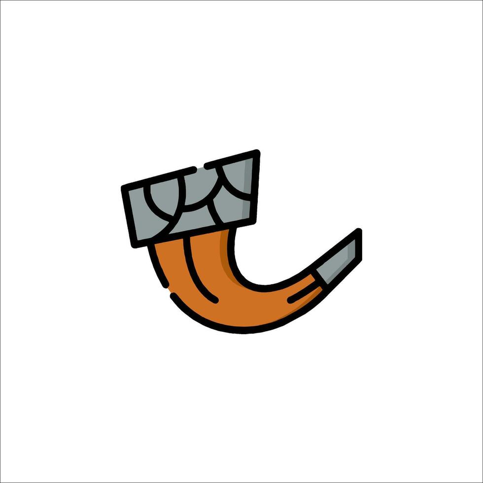 A cartoon horn with a piece of wood on it vector