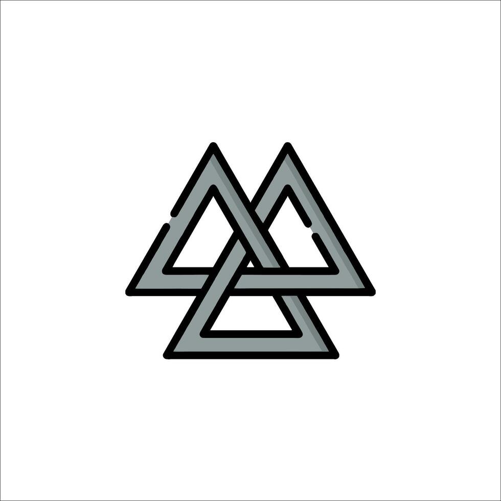 A triangle logo with three triangles vector