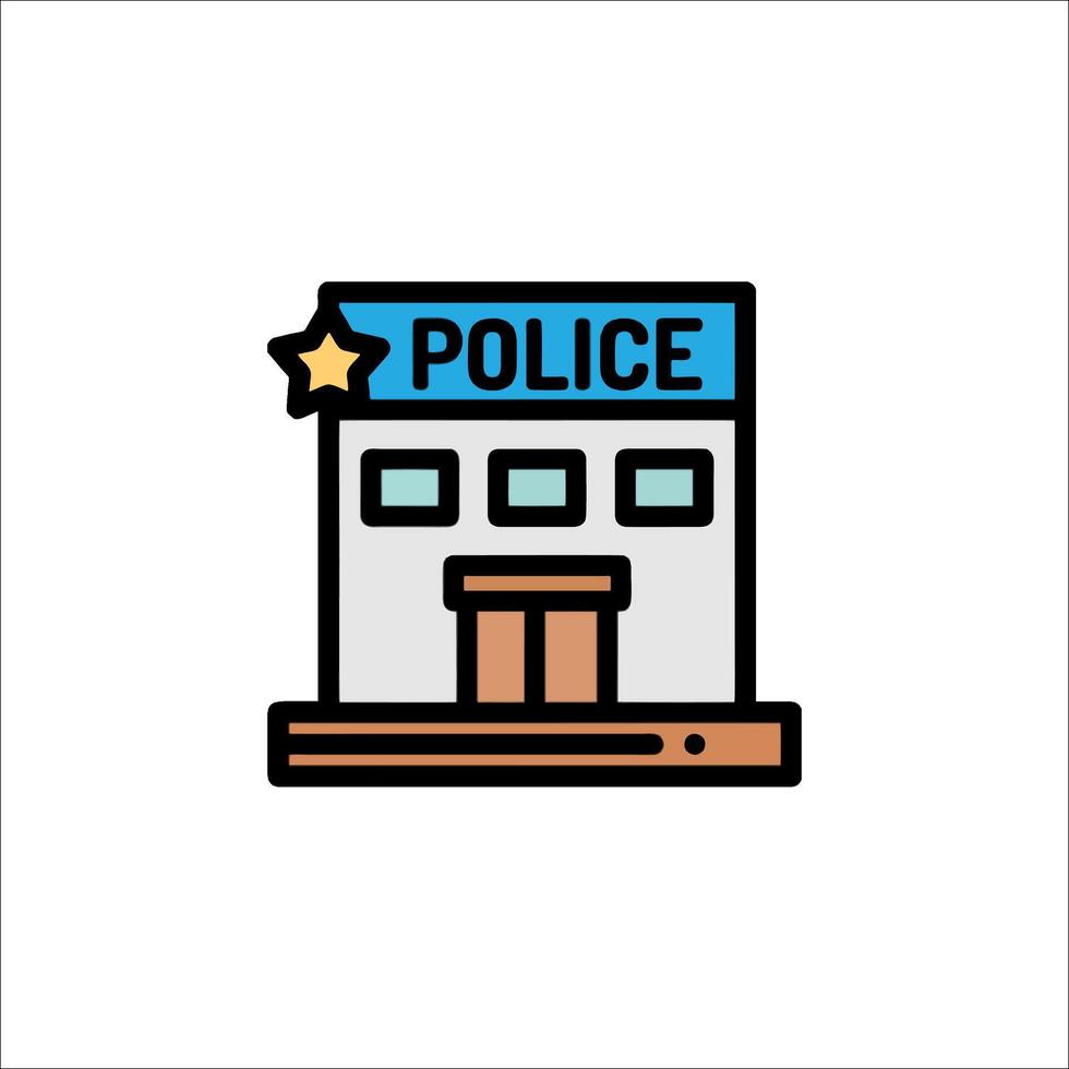 Police building icon vector