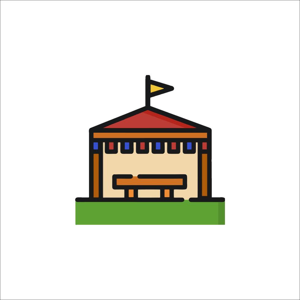 A colorful carnival tent icon on a white background vector