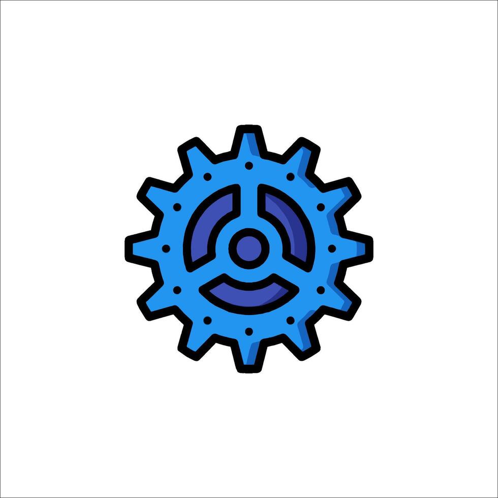 A blue gear wheel icon on a white background vector