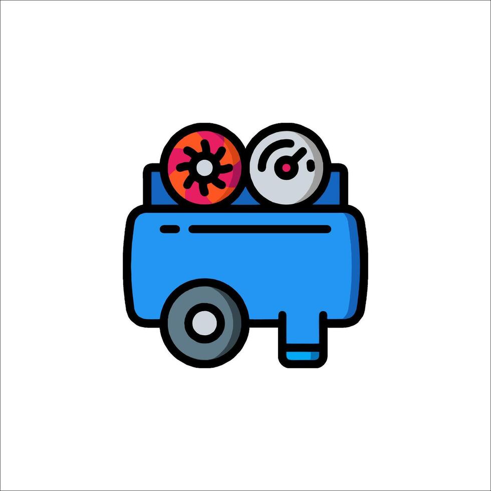 Air compressor icon illustration vector
