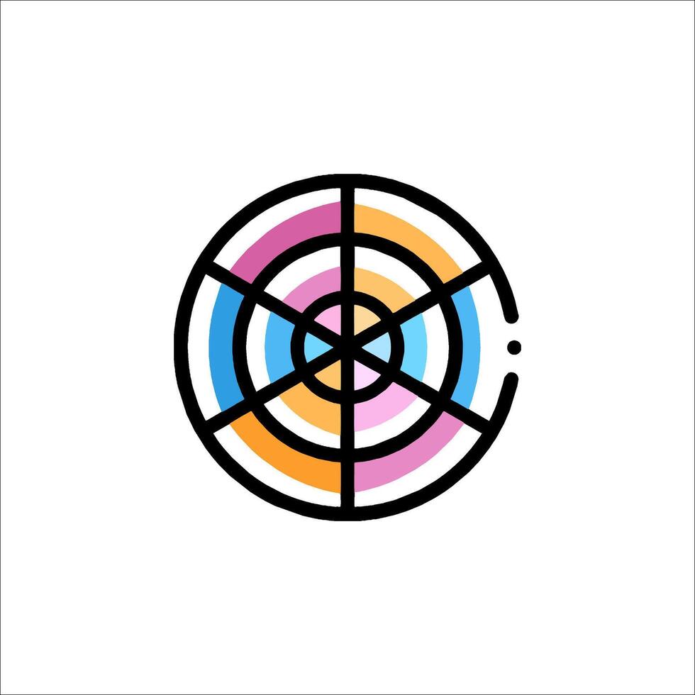 A colorful logo with a circle in the center vector