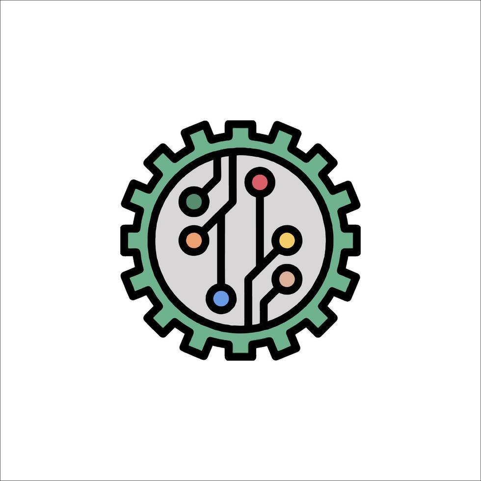 A gear wheel with a circuit board inside vector