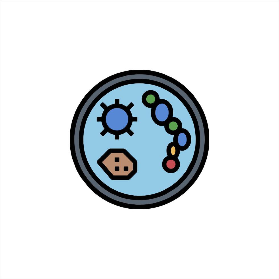 A blue and white icon of a microscope vector