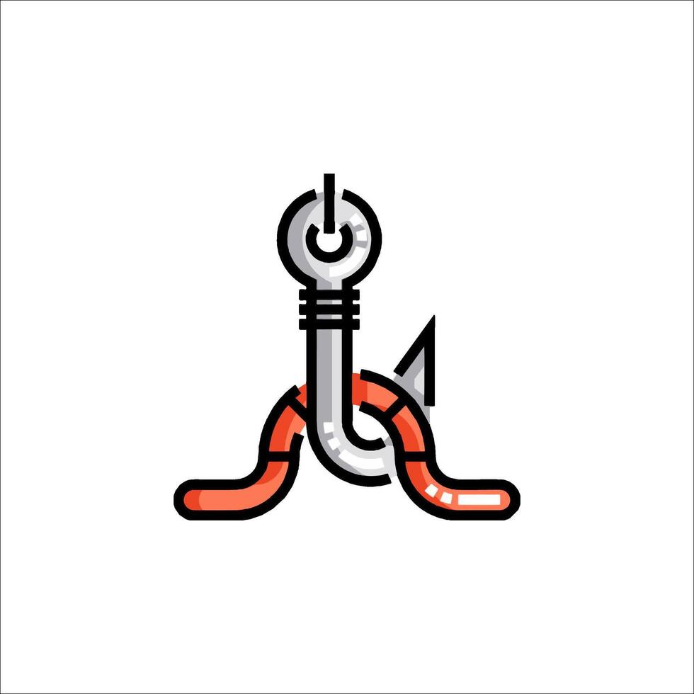 A hook and a rope with a wrench on it vector