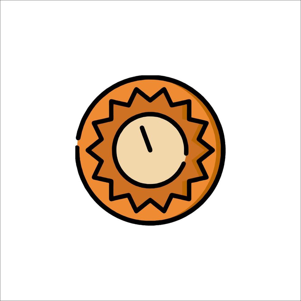 A clock icon in a circle on a white background vector