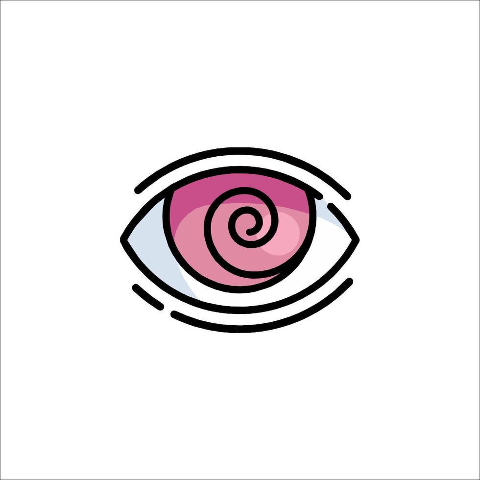 An eye with a spiral in the center vector
