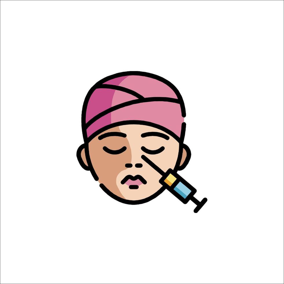 A woman with a syringe in her head vector