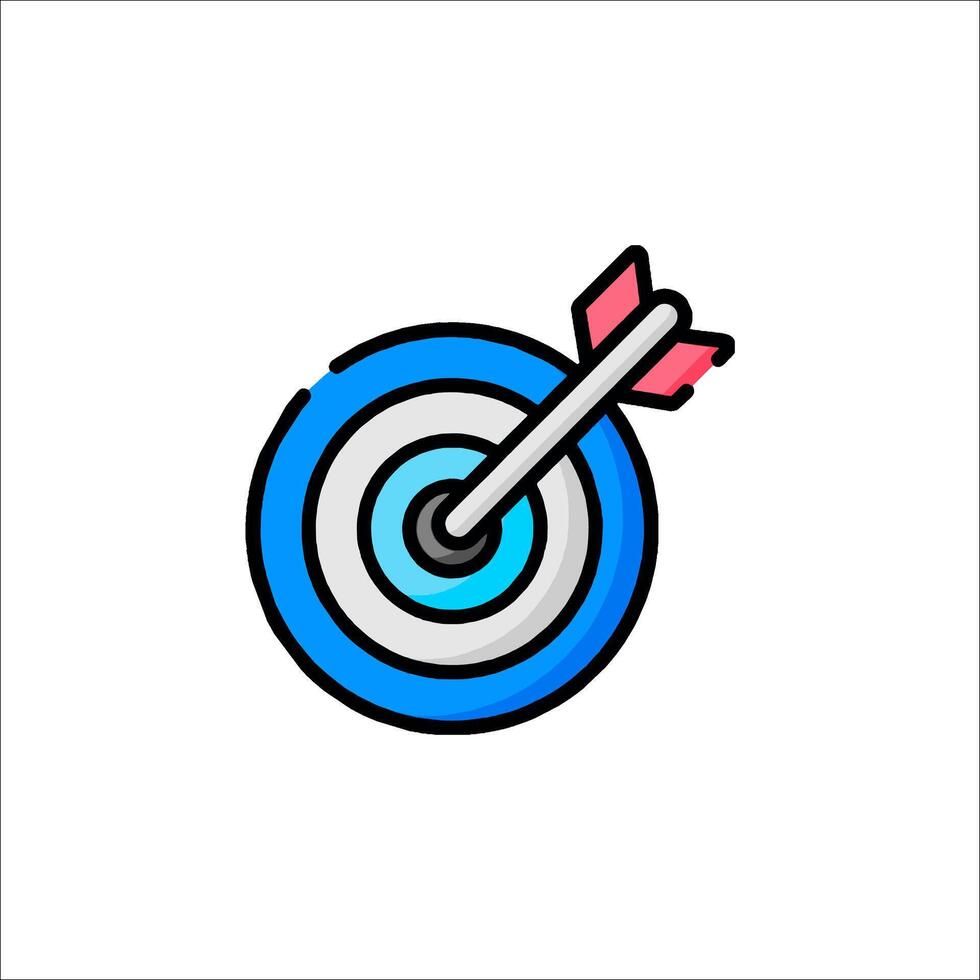A dart and target icon in a flat style vector