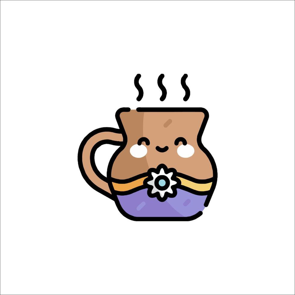 A cute coffee mug with a smiley face vector