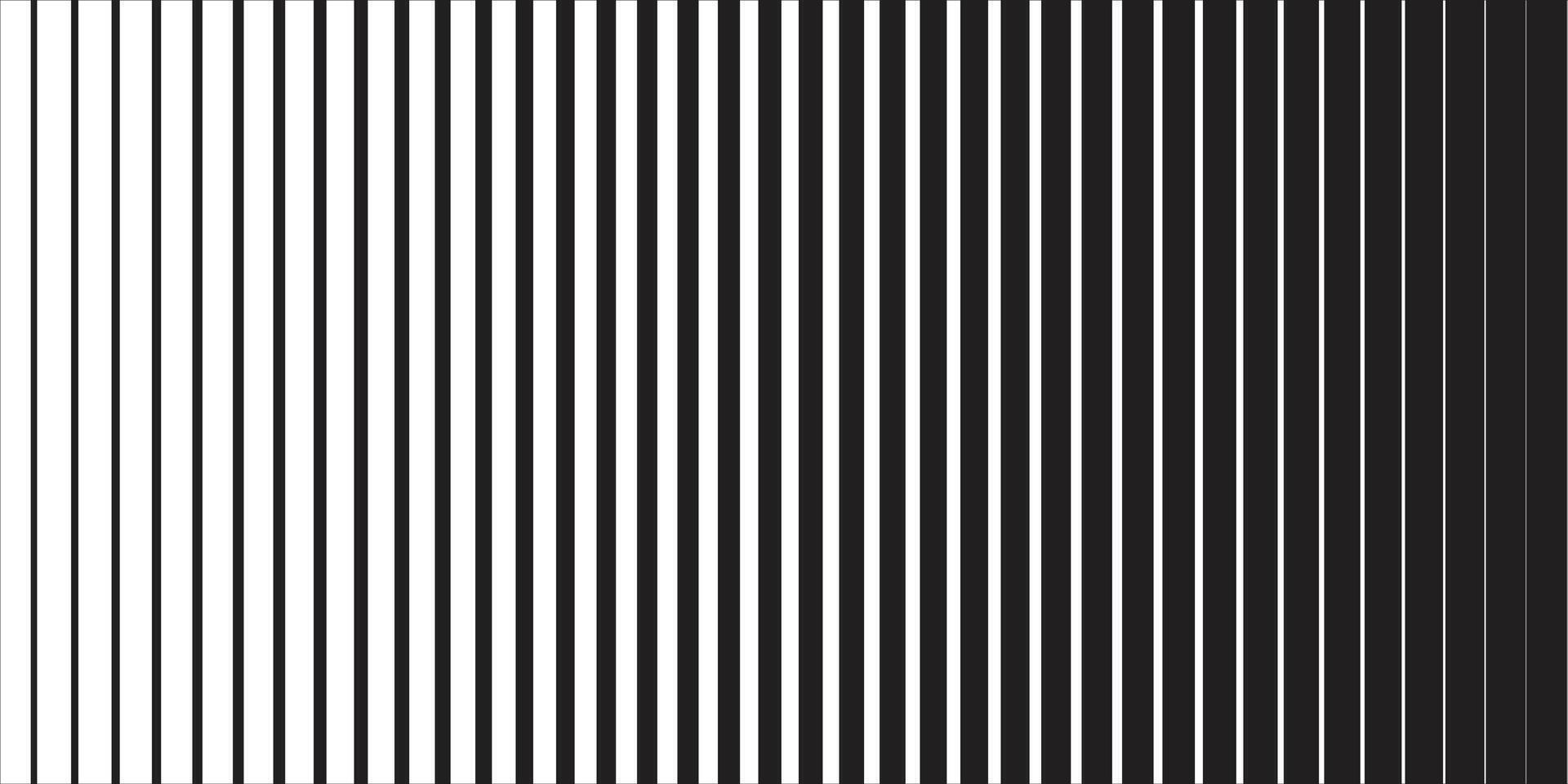 Black striped lines background pattern, vertical black stripes, parallel lines from thick to thin. Black streak on white background. Vertical repeatable. vector