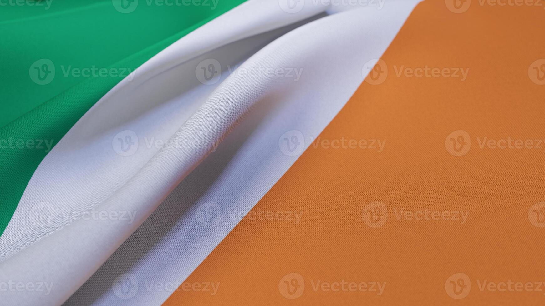 3D Wrinkled Flag Of Ireland photo