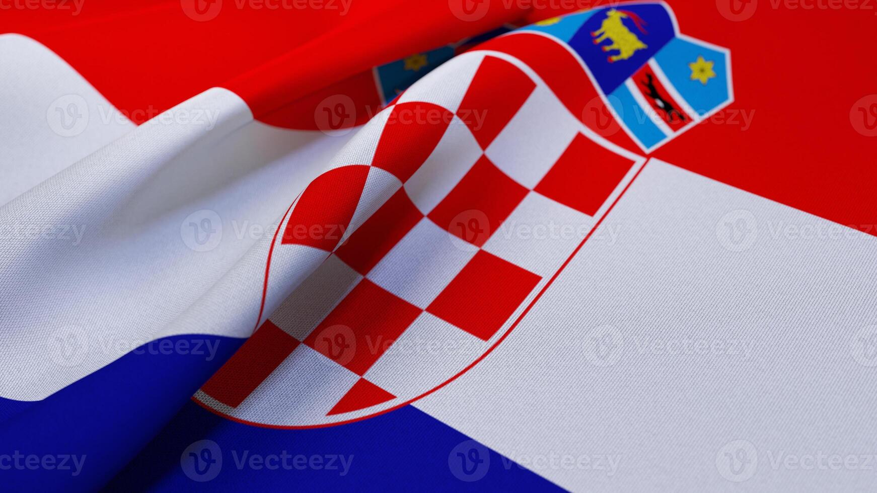 3D Wrinkled Flag Of Croatia photo