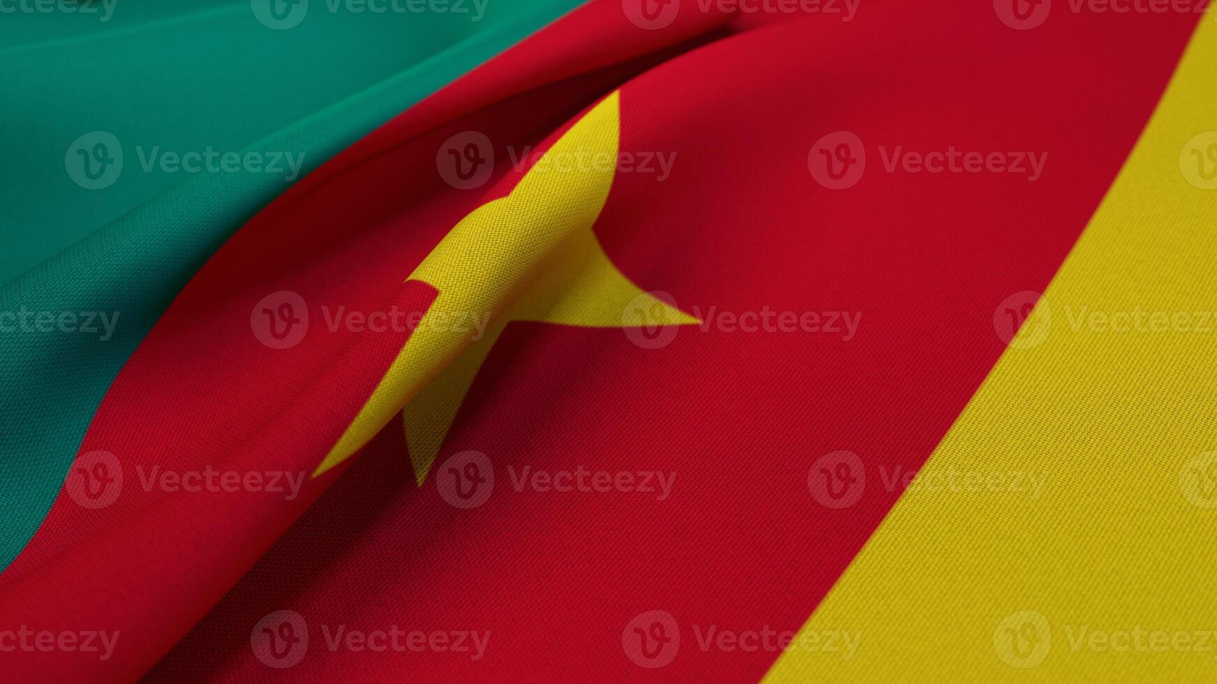 3D Wrinkled Flag Of Cameroon photo