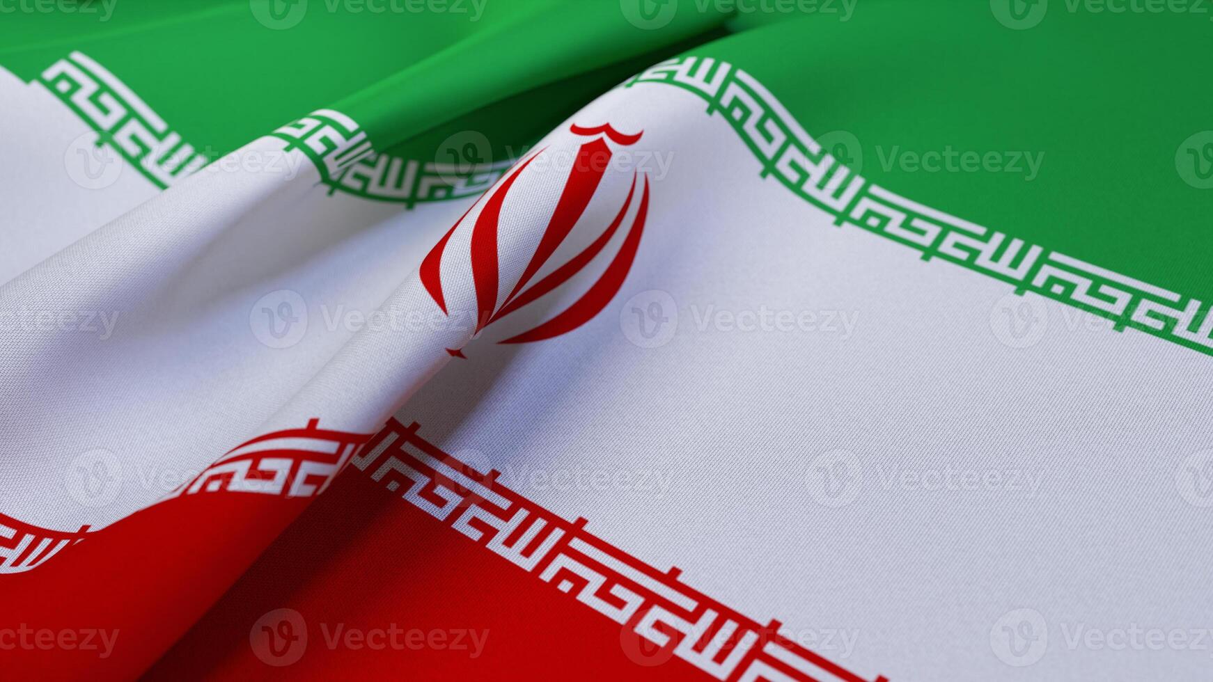 3D Wrinkled Flag Of Iran photo