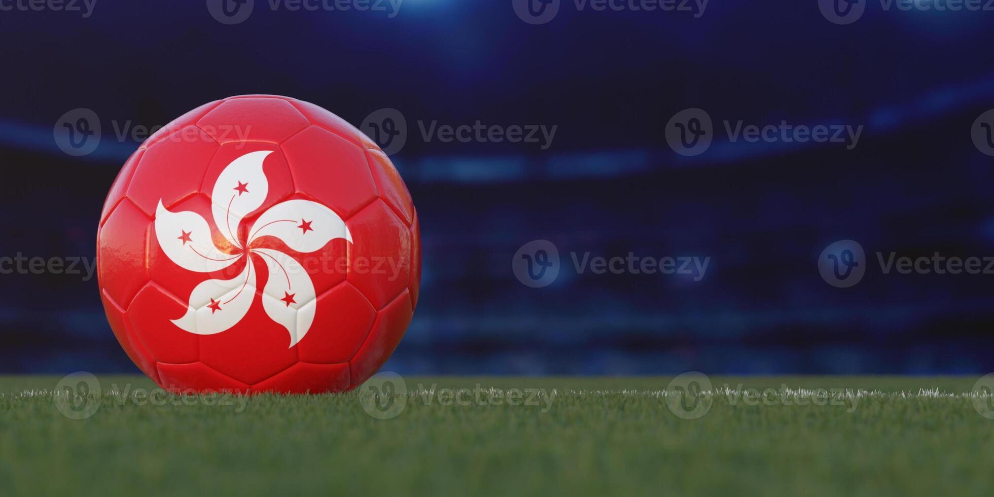 Hong Kong Flag Design on a Football photo
