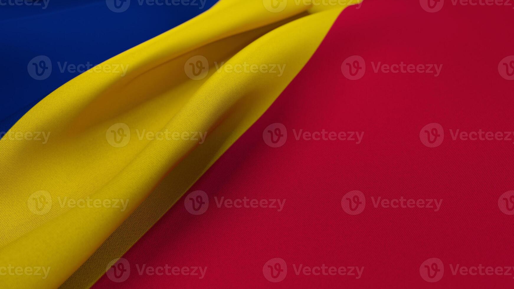 3D Wrinkled Flag Of Chad photo