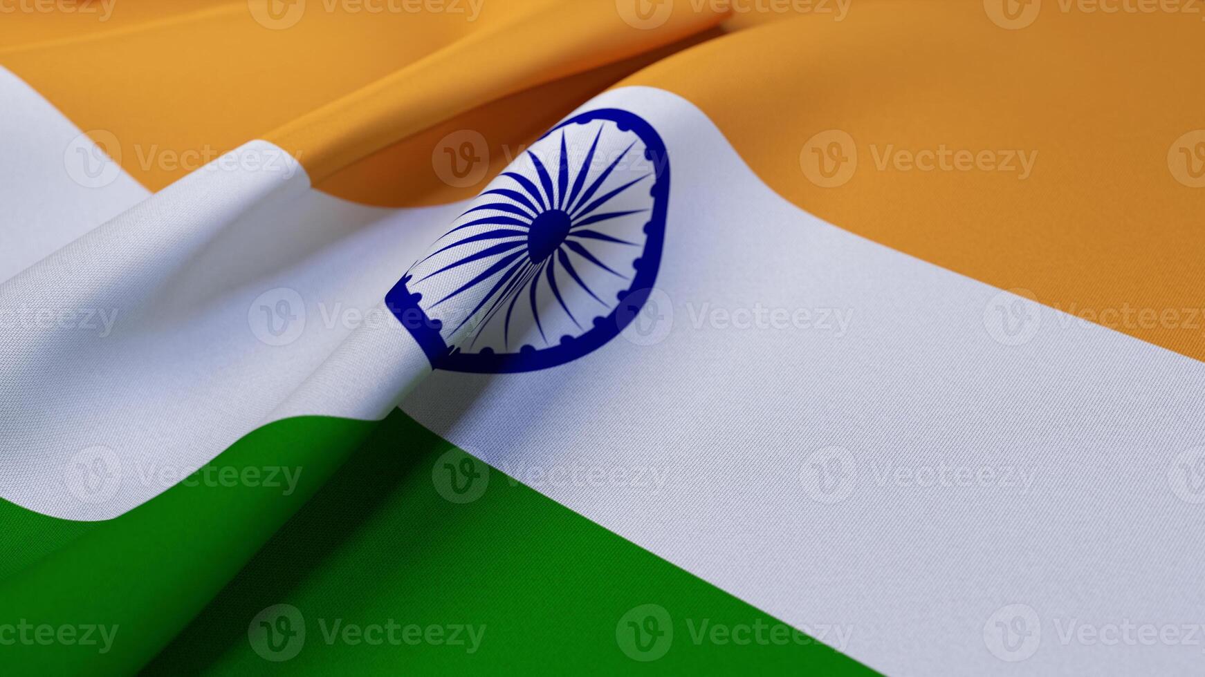 3D Wrinkled Flag Of India photo
