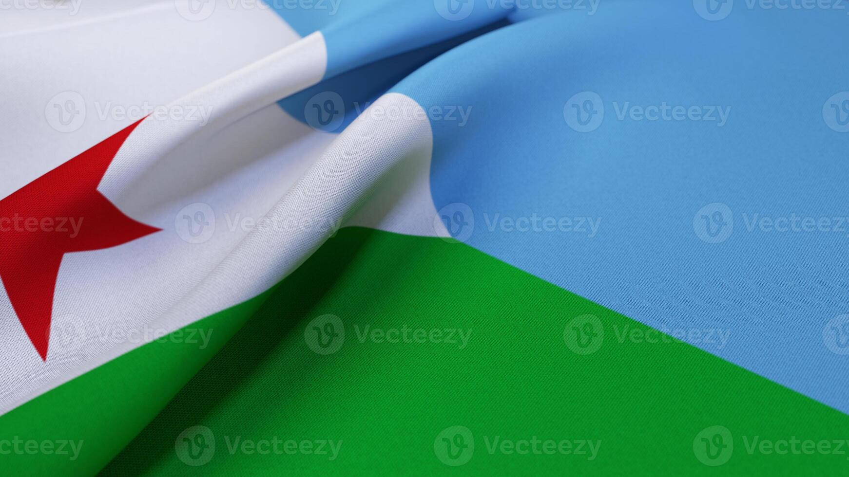 3D Wrinkled Flag Of Djibouti photo