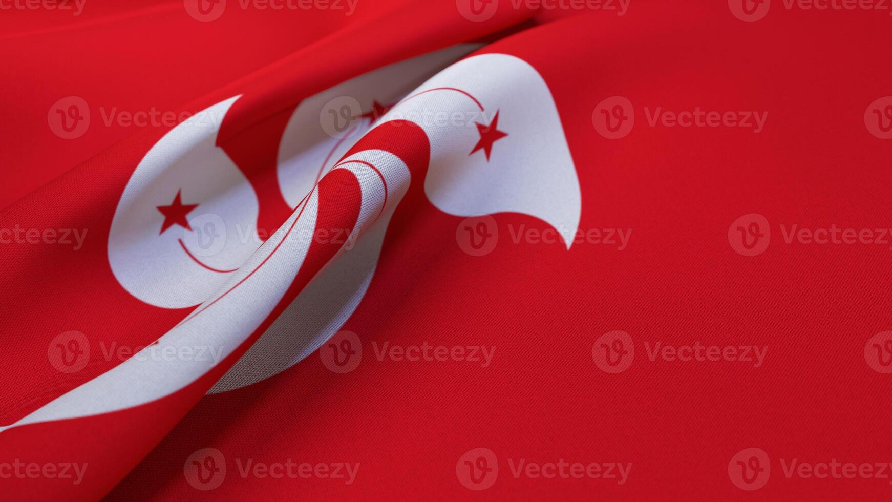 3D Wrinkled Flag Of Hong Kong photo