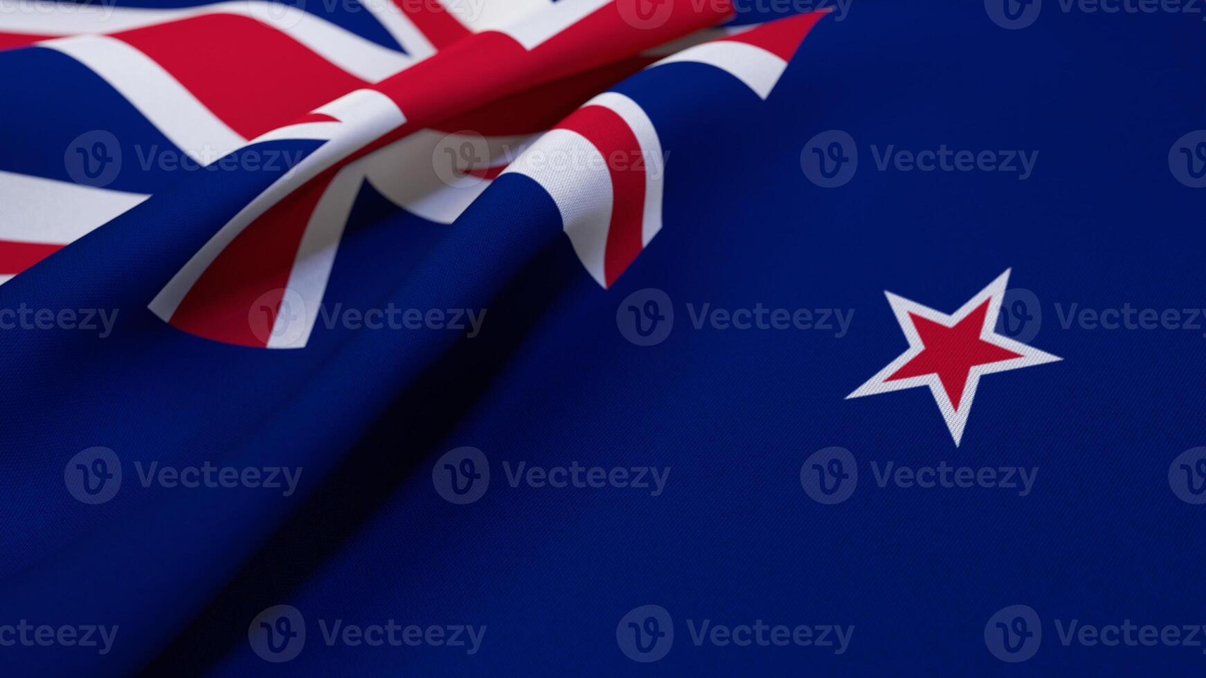 3D Wrinkled Flag Of New Zealand photo