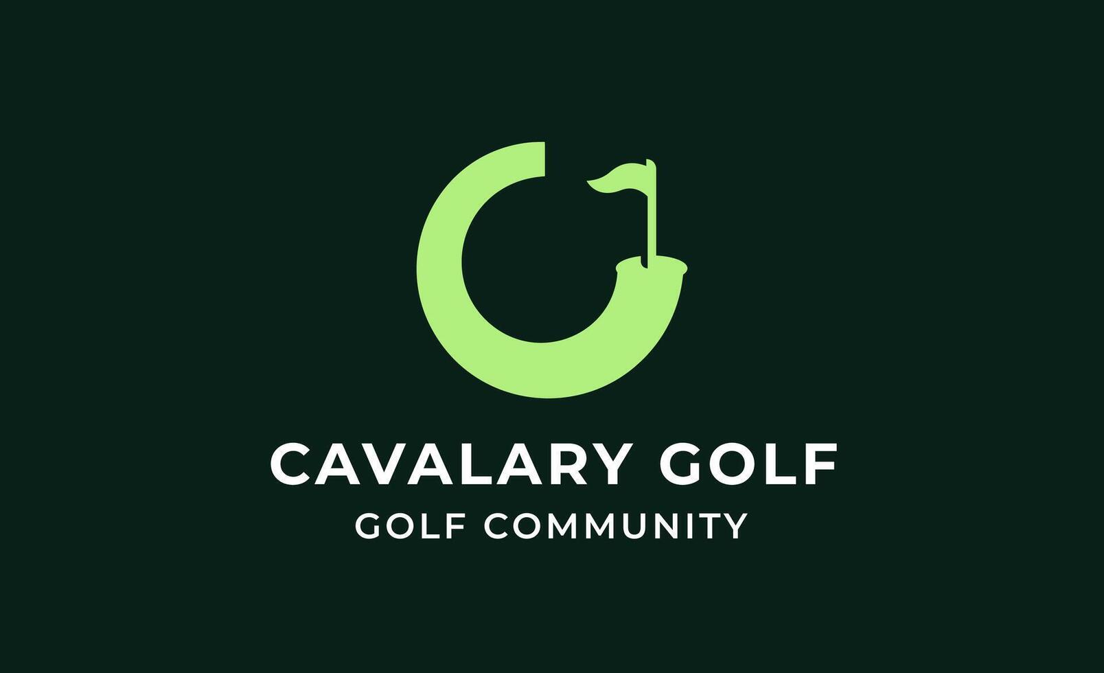 Professional and simple Monogram Initial C with logo design Golf. Golf ball, golf stick and sport typography concept. Club and community template design. vector