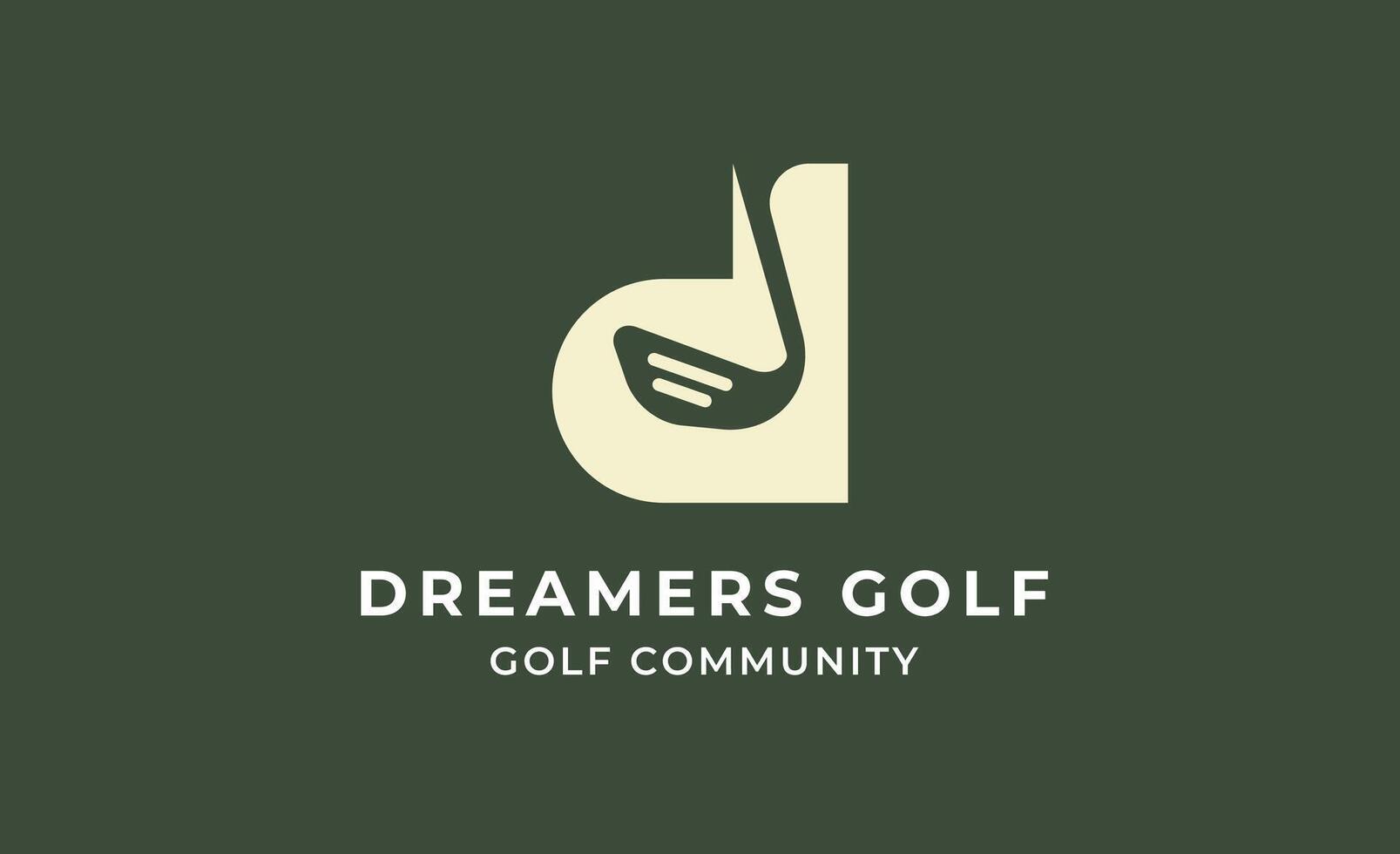 Initial D with Golf logo. Golf ball, golf stick and sport typography concept. Club and community template design. vector