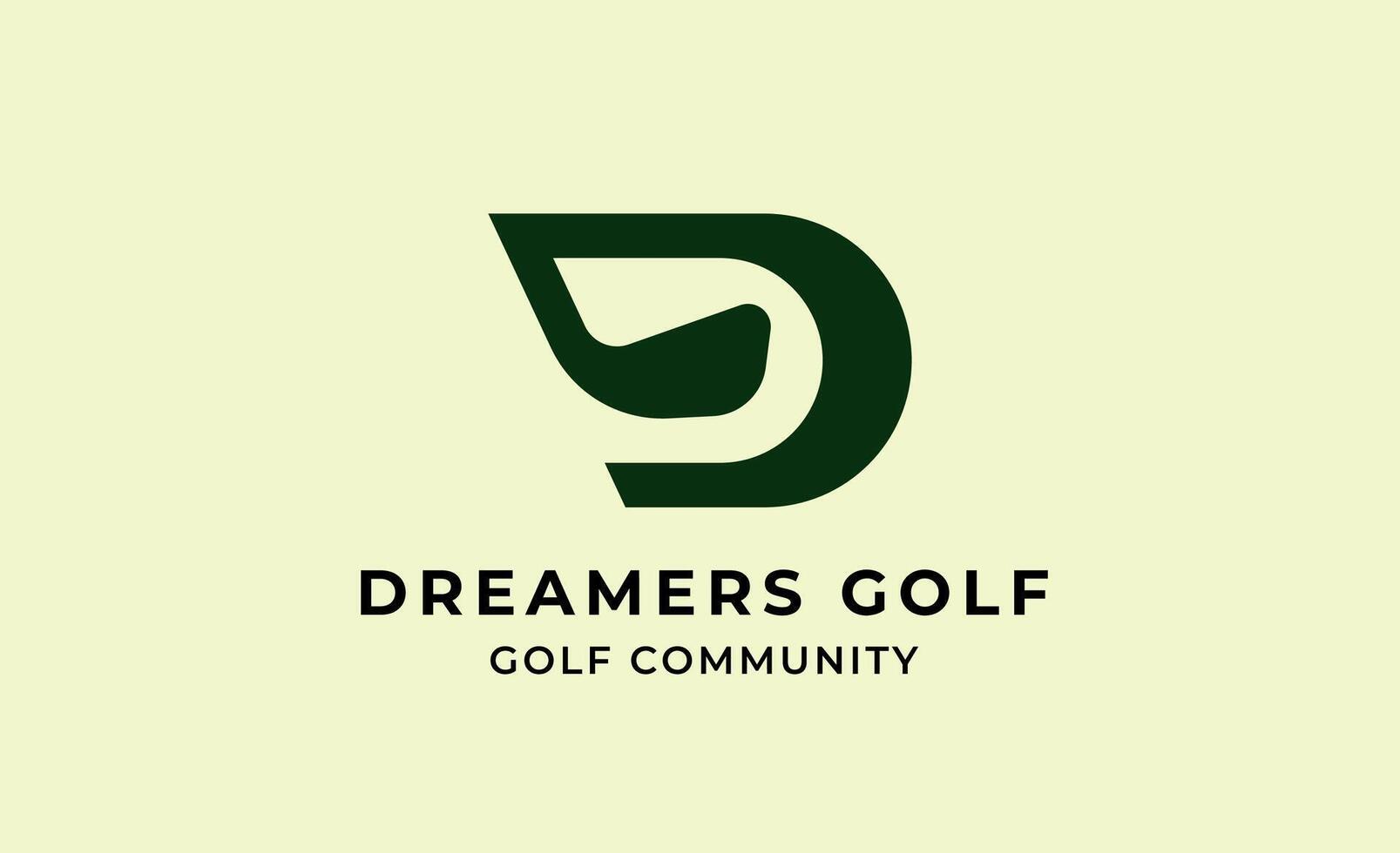Professional and simple Initial D with Golf logo. Golf ball, golf stick and sport typography concept. Club and community template design. vector