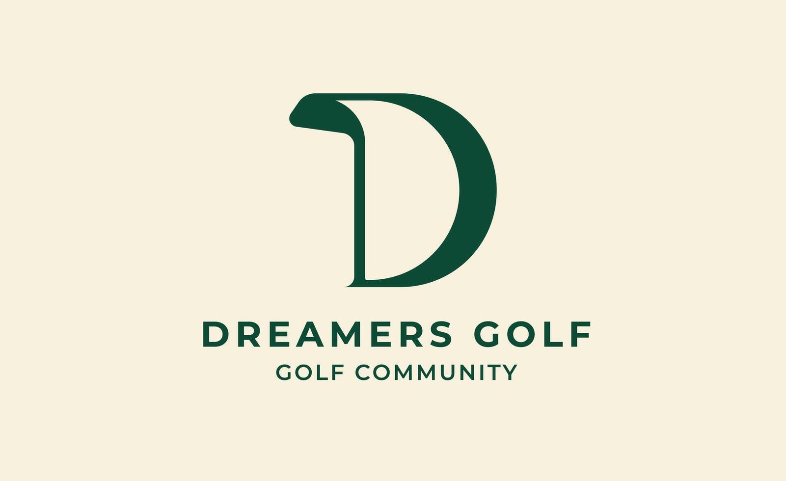 Initial D with Golf logo. Golf ball, golf stick and sport typography concept. Club and community concept. vector