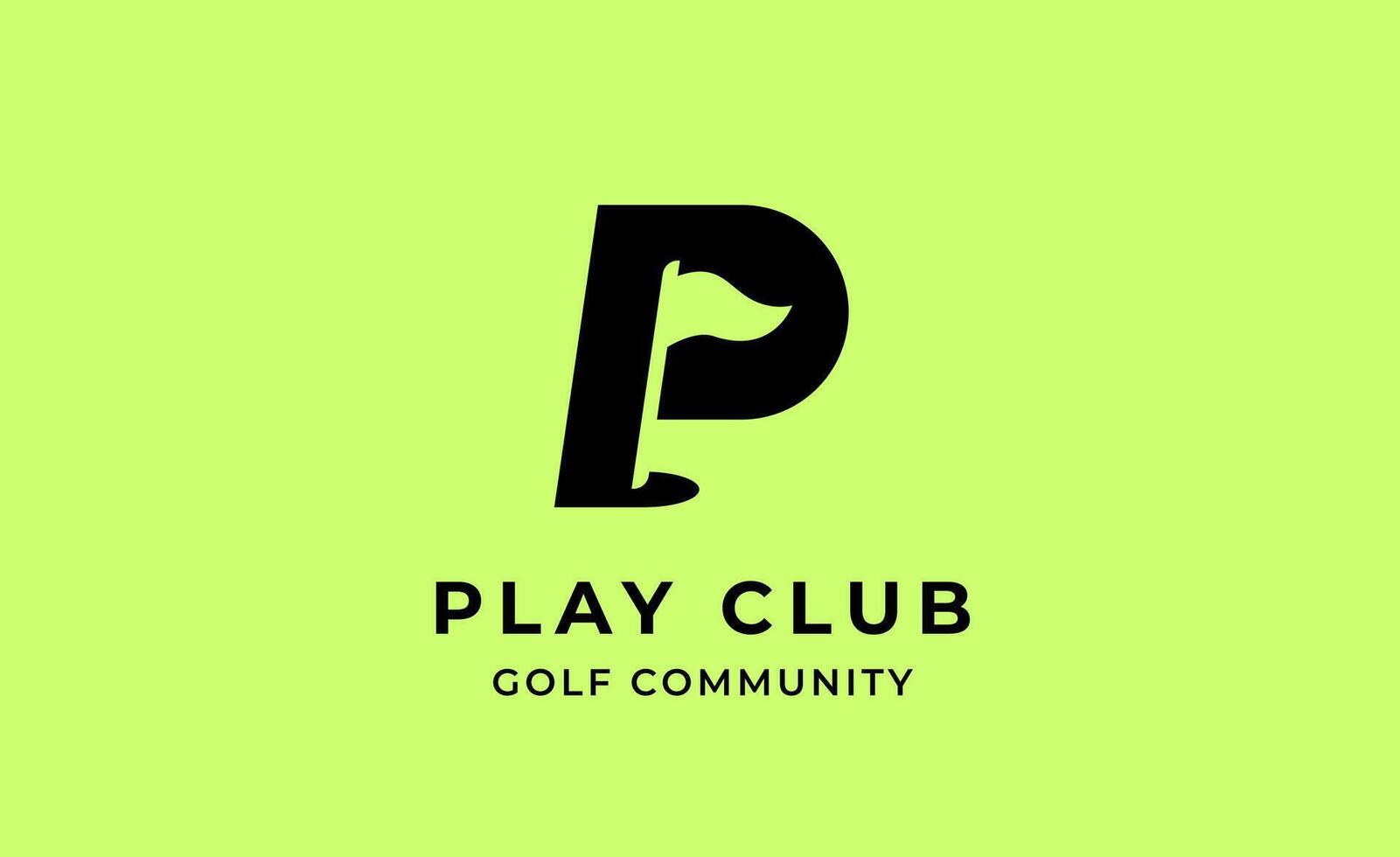 Monogram logo design Initial P and Golf. Golf ball, golf stick and sport typography concept. Club and community concept. vector