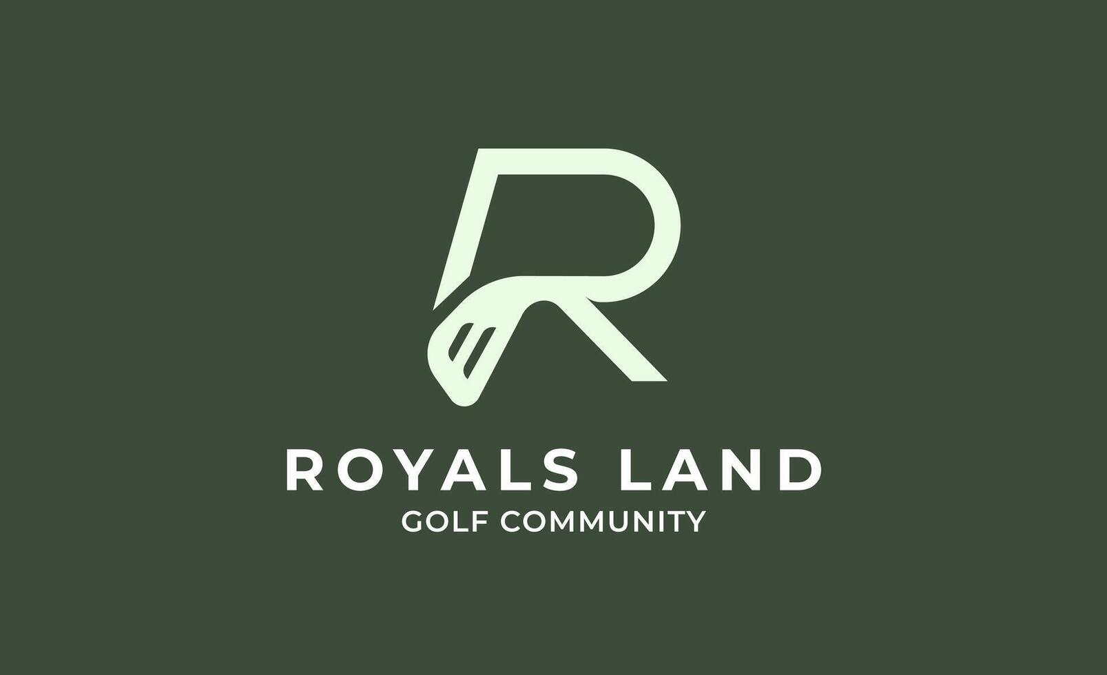 Monogram Initial R and logo design Golf. sport typography concept. Club and community template design. vector