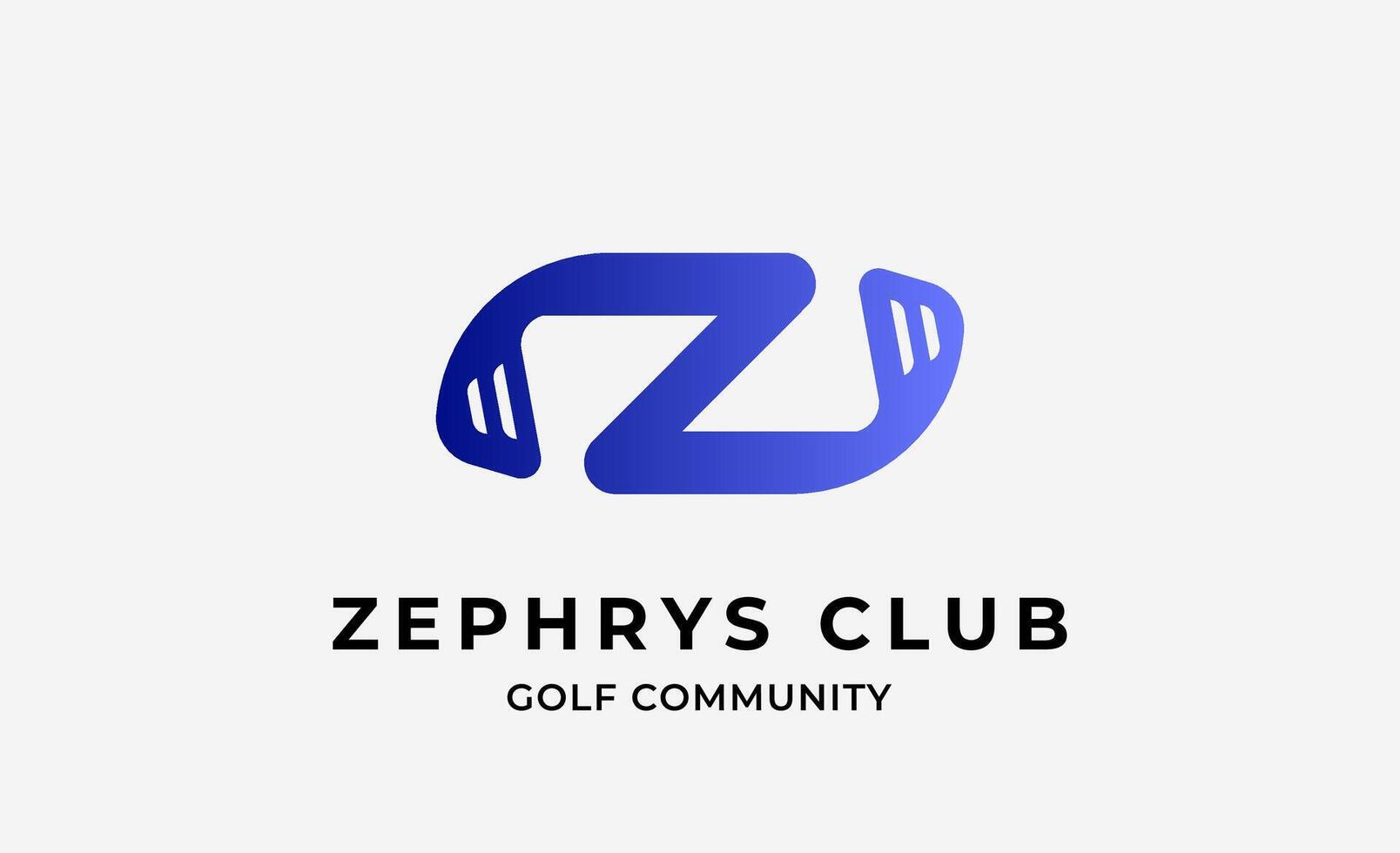 Professional and simple Monogram Initial Z with logo design Golf. Golf ball, golf stick and sport typography concept. Club and community template design. vector