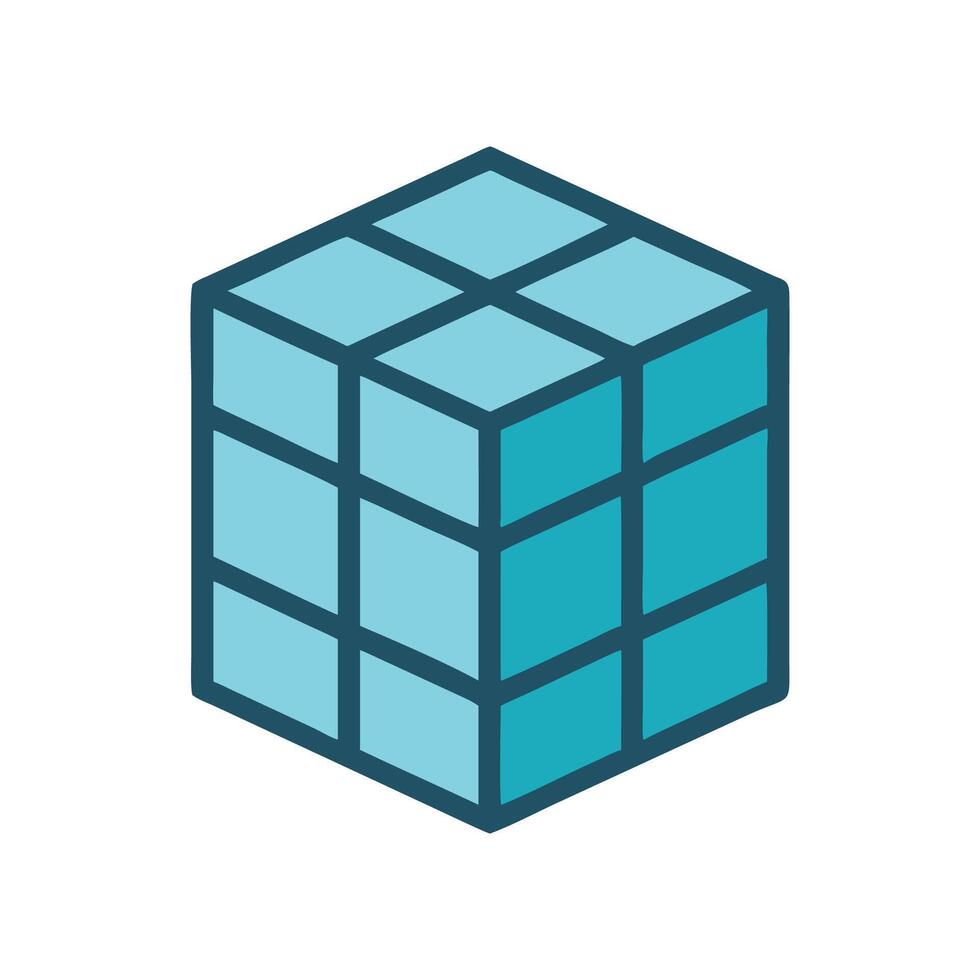 a blue cube with a square top vector