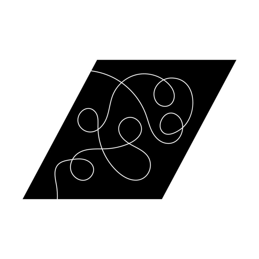 Swirled Lines Inside Geometric Shape vector