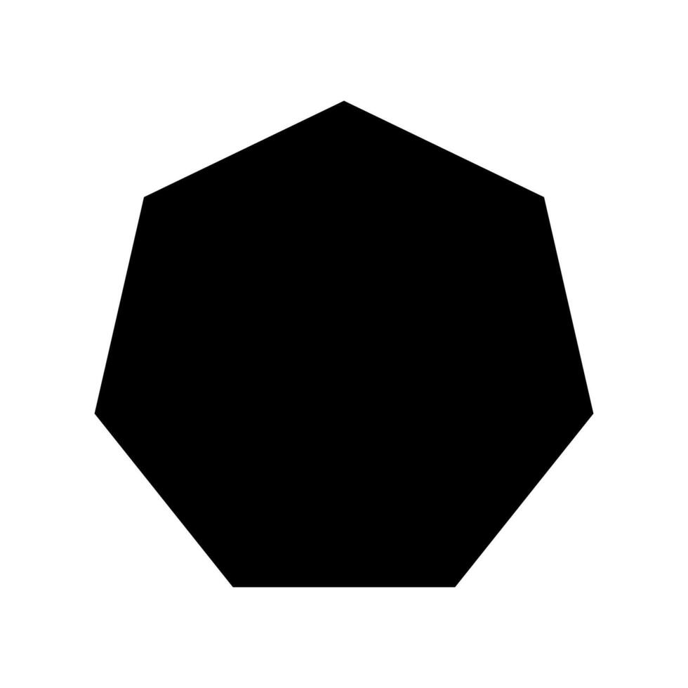 Black Polygonal Octagon Shape Silhouette vector