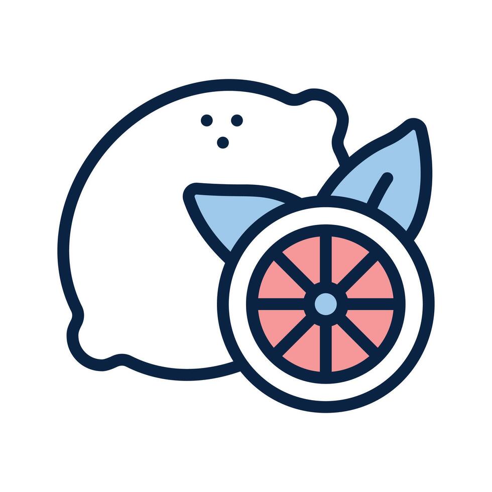 Icon of a refreshing lemon symbolizing citrus energy and rejuvenation vector