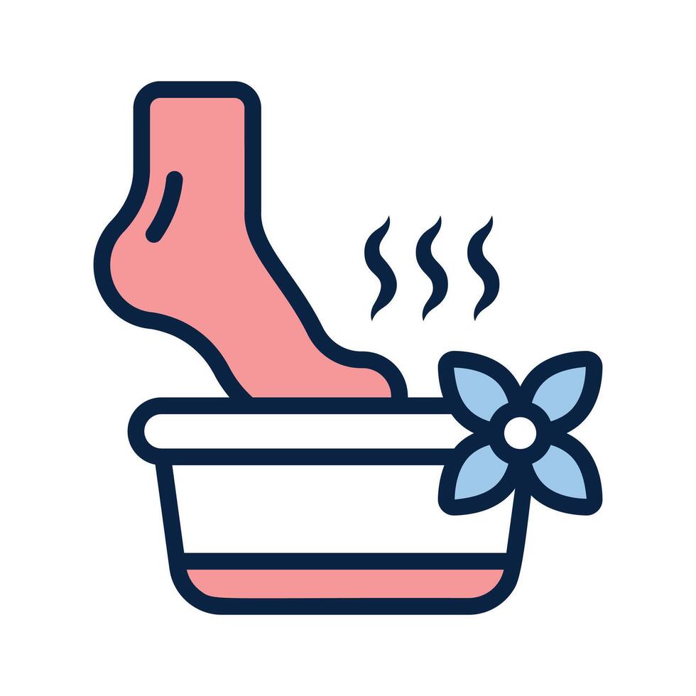 Foot therapy bowl for soothing and rejuvenating tired feet vector