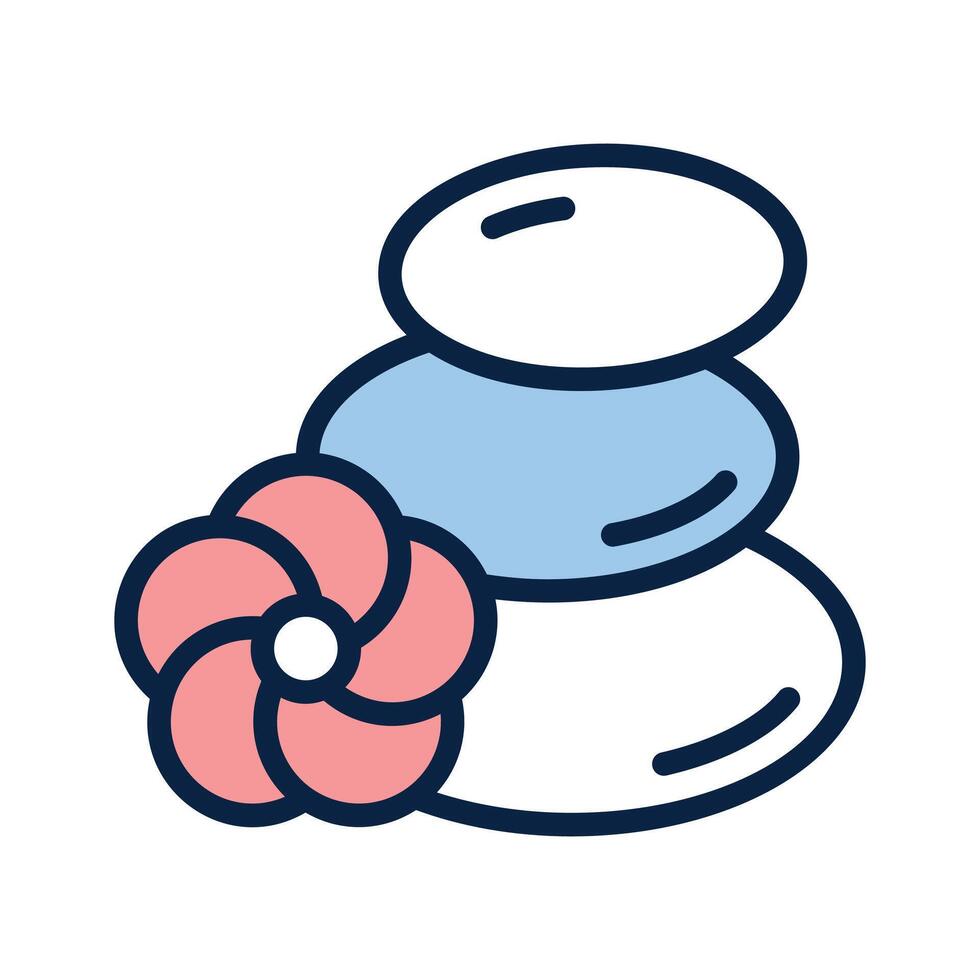 Relaxing, spa, massage, concept icon of hot stones in modern style vector