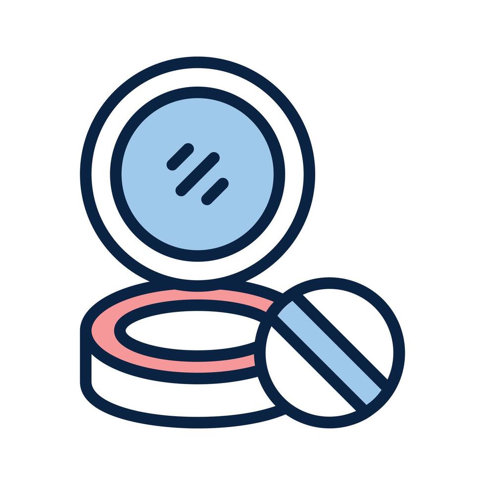 Eye catching icon depicts an open compact powder vector