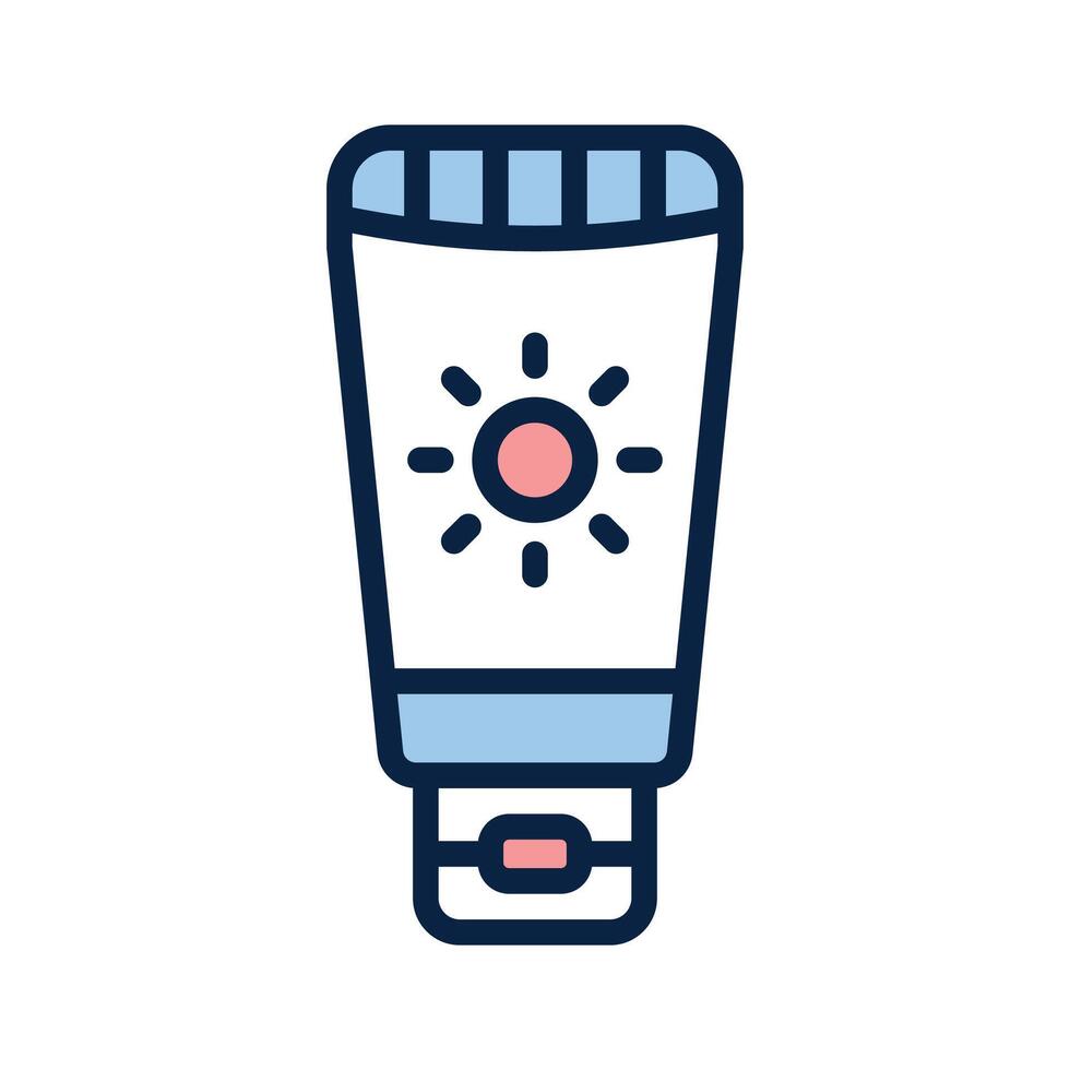 Sunscreen tube protecting skin from harmful UV rays vector