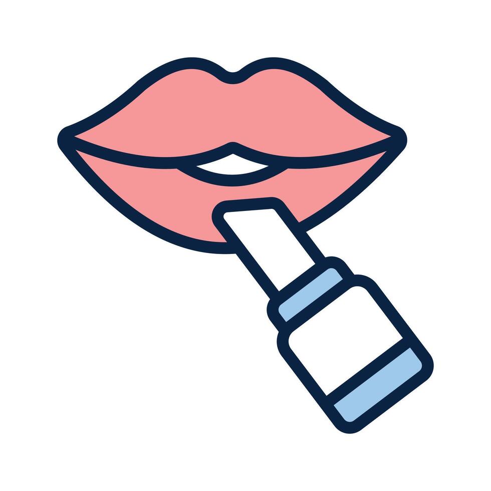 Applying lipstick for a vibrant and stylish appearance vector