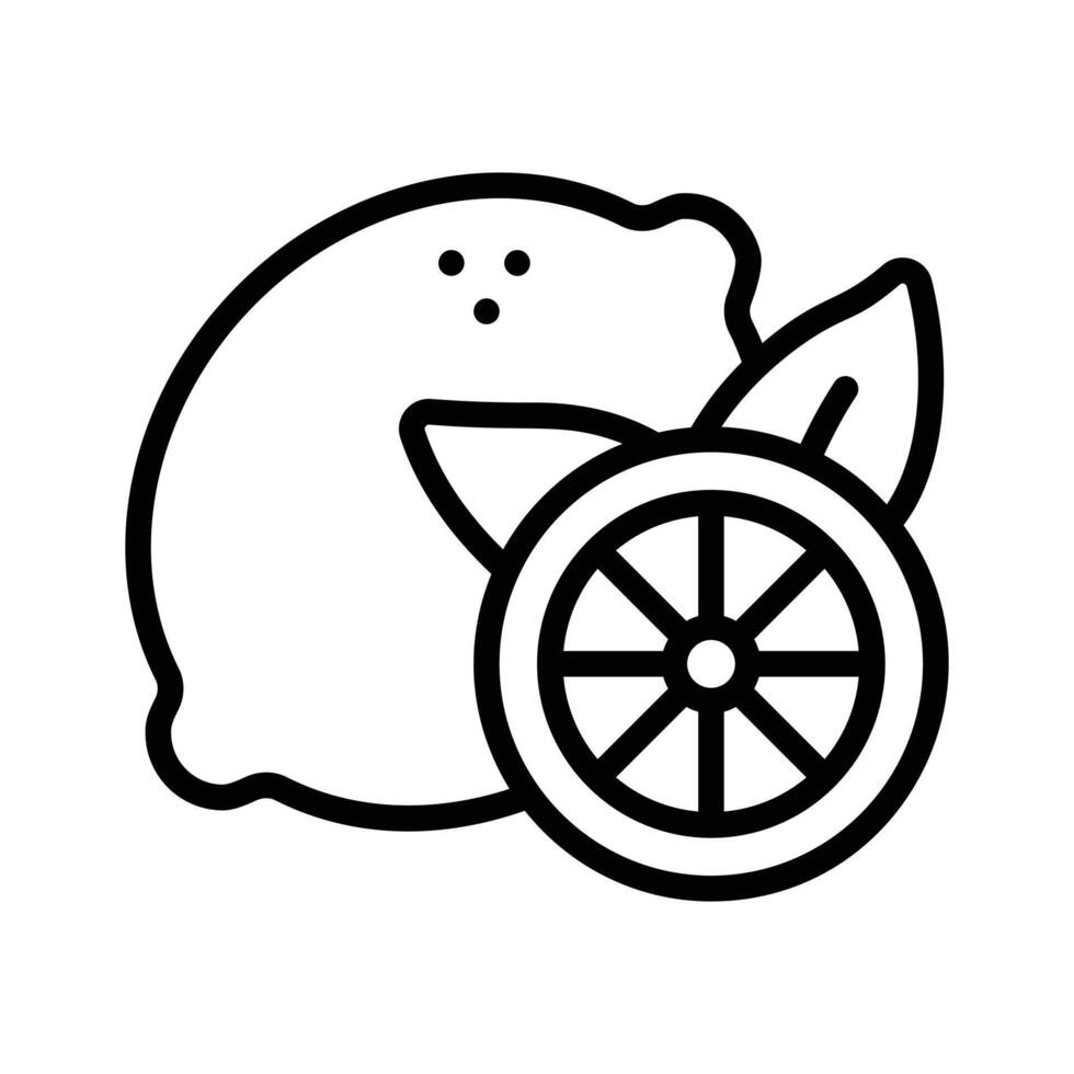 Icon of a refreshing lemon symbolizing citrus energy and rejuvenation. vector