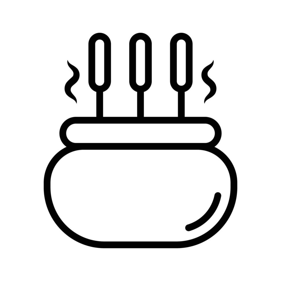 Elegant incense burner for spreading calming fragrances. vector