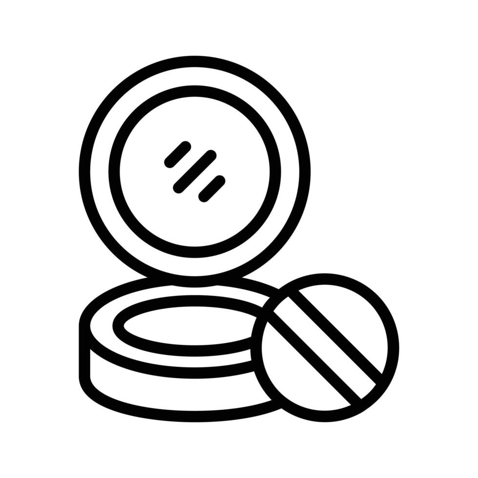 Eye catching icon depicts an open compact powder. vector
