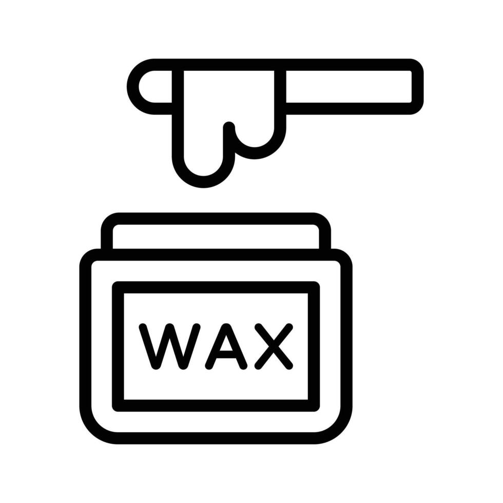 A simple, stylized graphic of a container of hair removal wax with wax being dispensed. vector