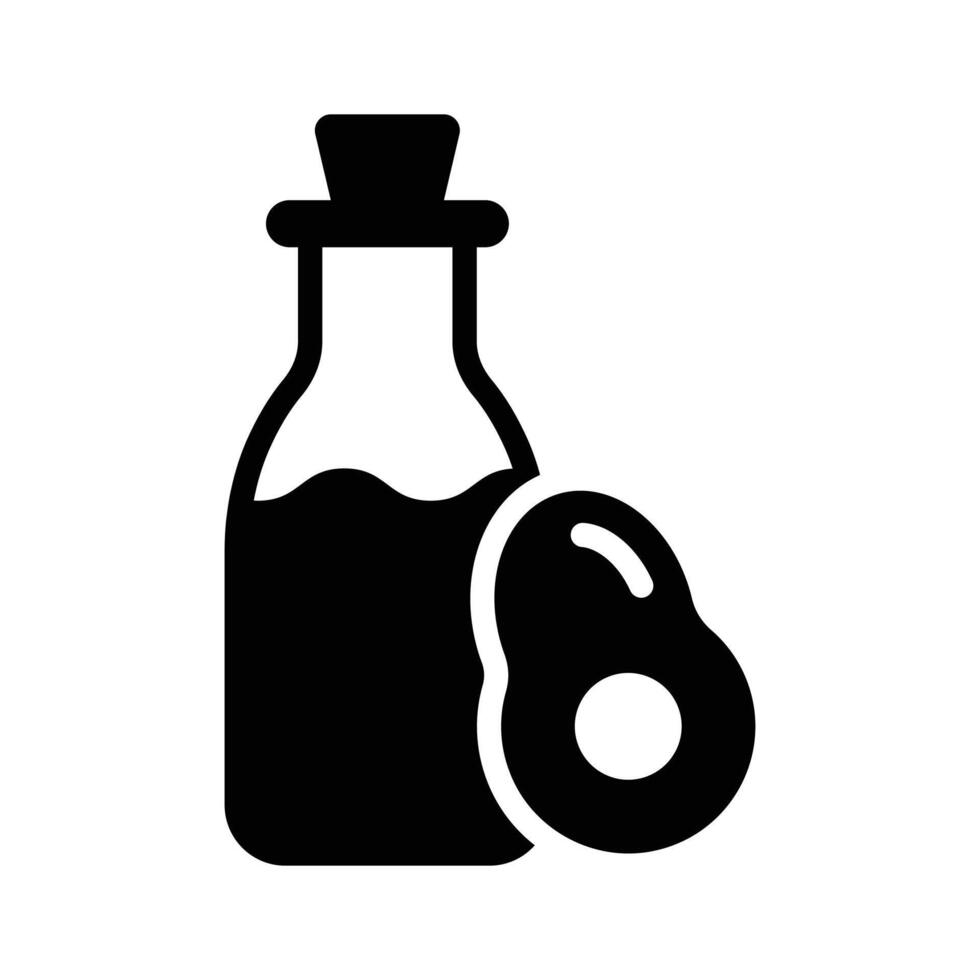 Premium icon of avocado oil bottle for skin and hair nourishment.. vector